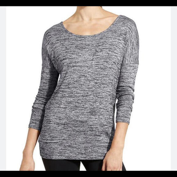 ATHLETA black and gray long sleeve tunic activewear top - Picture 1 of 7